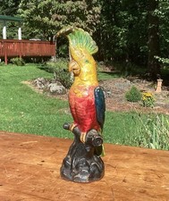 Vintage Cast Iron Door Stop ~ 14 inch Tall ~ Cockatoo ~ Nice  picture