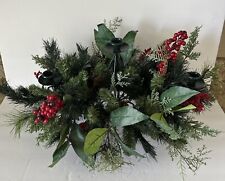 Plastic Holly Berry 3 Candle Holder Table Decor Christmas 20” Long x 12” Tall picture