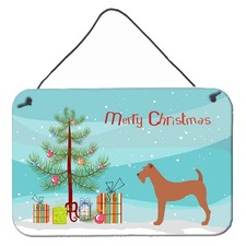 Caroline's Treasures BB8438DS812 Irish Terrier Christmas Wall Or Door Hanging picture