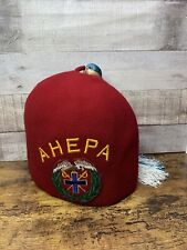 Vintage Greek American fraternal organization AHEPA Red  fez hat picture