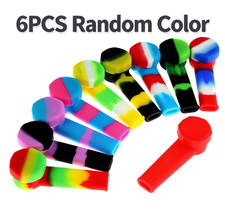 6 PCS Colorful Mini Portable Silicone Pipes, Random Color, Bowl & Lid Included picture