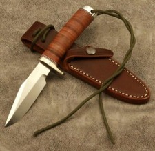 Custom Handmade Randal model 8 style knife Leather stacked handle knife picture