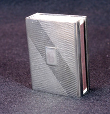 Vintage OLRI Italy Silver Plated Matchbox Holder - Art Deco Engine Turned Case picture