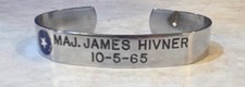 Vintage Vietnam War POW/MIA Stainless SteeBracelet: Major James Hivner picture