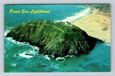Monterey County CA-California, Aerial Point Sur Light House, Vintage Postcard picture