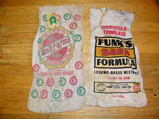 VINTAGE FUNK’S G CORN SEED SACK & LEGUME GRASS BAG FUNK BROS BLOOMINGTON IL picture
