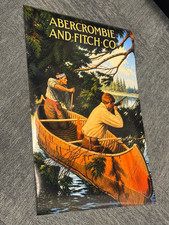 VTG ABERCROMBIE & FITCH Hunting Canoe Ad POSTER RARE  24” X 36” PROMO RP A&F picture