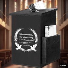 Lockable Wooden Prayer Request Box with 100 Cards - Faith Offering Case for Chu picture