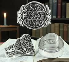 King Solomon Seal Ring Sterling Silver 925 Protection Wisdom Talisman 12 gr picture