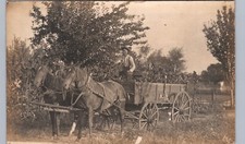 FARMER RIDING SPRING WAGON paris tx real photo postcard rppc texas history picture