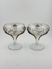 Pair Antique Syria Shriners Pittsburgh PA 1910 Enameled Glass New Orleans Croc picture