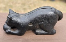 Antique (1905-1919) A.C. Williams Cast Iron Cat w/Ball Still Bank Original Paint picture
