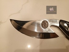Handmade D2 steel cobra movie knife acrylic handle 10 spikes with leather sheath picture
