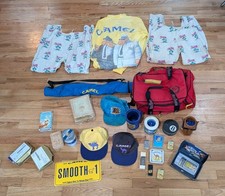 Vintage Camel Cigarettes Memoribilia Lot Lighter Bag Jacket Hat License Plate picture