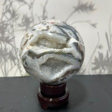5LB Natural Moss Agate Quartz Sphere Crystal Magic Ball Healing G7790 picture