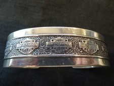 #819-VINTAGE STERLING SILVER 925 HARLEY DAVIDSON CUFF-NICE picture