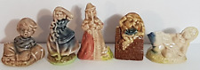 LOT OF FIVE (5) VINTAGE WADE WHIMSIES NURSERY RHYME RED ROSE FIGURINES picture