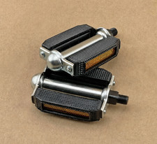Chrome/Black Vintage Bicycle Block Pedals Schwinn Stingray Cruiser Lowrider Bike picture
