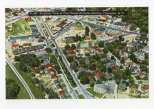 c1940 Five Points Business Section Columbia SC Aerial Postcard C-143 picture