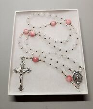 Large One Of A Kind Hand Crafted Rosary Made With White And Persian Jade picture