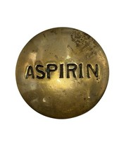 Vintage Antique MCM Mid-Century Brass Aspirin Pill Box -  Trinket Box picture