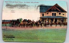 c1910 Stage Coach & 101 Ranch House Bliss Oklahoma OK HH Clarke Postcard picture