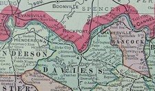 Vintage 1904 KENTUCKY Map 22