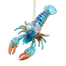 Kurt Adler Christmas Blue Lobster Glass Ornament New 2026 Beach Nautical Seashor picture