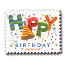 2021 USPS SHEET OF 20 FIRST CLASS LETTER STAMPS HAPPY BIRTHDAY - 100 PCS TOTAL picture