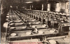 Vintage Postcard Dining Room Wisconsin State Prison Waupun WI c.1907-1915   Q325 picture