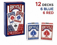 Bicycle Standard Index Playing Cards 12 Pack Red Blue Ideal for Poker Games picture