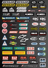 KIT STICKERS A3 ADESIVI KIT SPONSOR TECNICI MOTO CROSS MX QUAD DUNLOP AKRAPOVIC picture