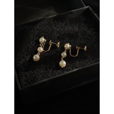 Vintage 14K Akoya Pearl Screwback Earrings – 3.1g picture