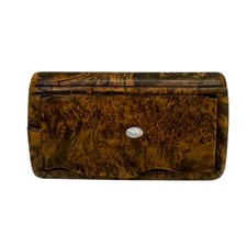 Antique 1830s Burl Wood Snuff Box w/ Mother Of Pearl Inlay Handmade Collectible picture