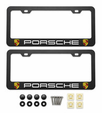 Por-sche Matte Black License Frames Car Aluminum Plate Frame Holder Front & Rear picture