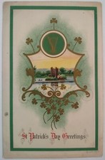 Vintage Postcard St Patrick's Day Gilt Embossed AA94 picture