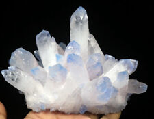 1.94lb Rare Beatiful Blue Tibetan Ghost phantom Quartz Crystal Cluster Specimen picture