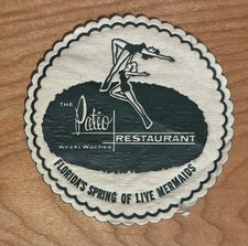 Vintage 1960s Weeki Wachee Spring Florida Patio Restaurant Paper Drink Coaster picture