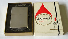 Vintage 1966 Zippo Windproof Pocket Lighter w/ Original Box & Guarantee Paper picture