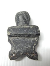 EXTRA NICE ANTIQUE WOODLANDS INDIANS BLACK STONE MIC MAC PIPE BOWL picture
