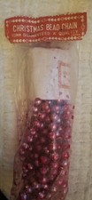 Vintage Pink Mercury Glass Christmas Garland Tree String Strand 8ft NOS picture