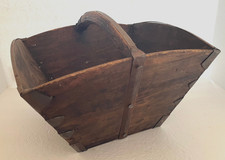 Antique Chinese Wood Rice Bucket Carrier picture