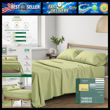 THREAD SPREAD 100% Organic Cotton Sheets King Size - 4 PC Organic Cotton King Pe picture