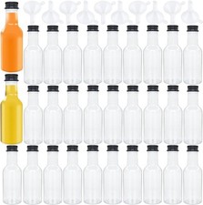 30 Pack 1.7oz Mini Liquor Bottles with Black Cap,Plastic Alcohol Bottles with 10 picture