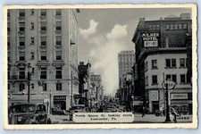 1940 Lancaster Pennsylvania Postcard North Queen St. Looking South Road Building picture