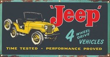 VINTAGE Late 1940s-mid 1950s Jeep Dealers repro banner 4  Garage, Man Cave picture