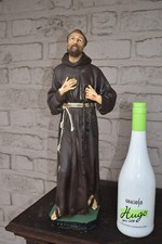 Antique rare chalk statue saint Francis of Assisi religious picture