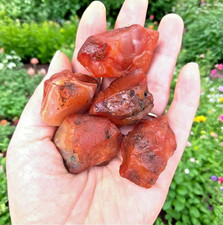 5PCS Raw Carnelian Crystal Stone  Natural Orange-Red Gemstone – Spiritual Stone picture