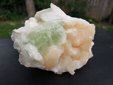 191g Natural Light Green Apophyllite with Stilbite Cluster Rock Crystal- India picture