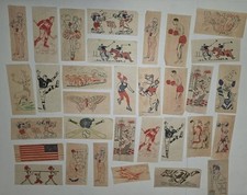 💥 30 + VINTAGE TATTOO TRANSFERs. Cracker Jack PrizeS?  1930-40s 📦 picture